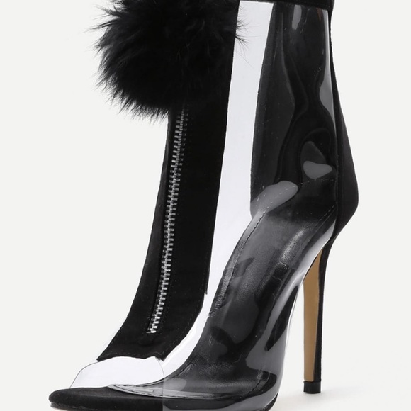 NWT Front Zipper Pom Pom Stilettos - Picture 2 of 4